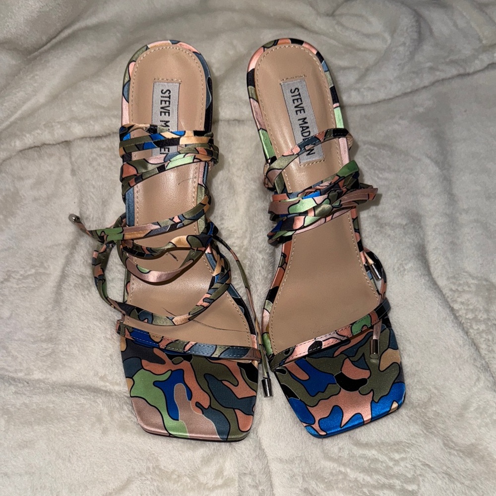 Steve Madden Camouflage Strappy Heels